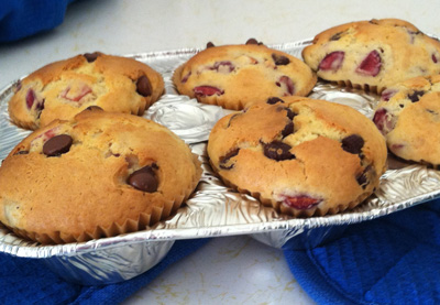 Muffin Cherries and Chocolate chip - International Cooking Blog