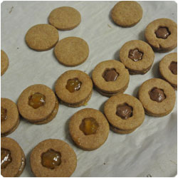 Spicy Dough Biscuit with Orange Jam and Nutella filling