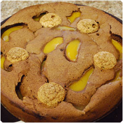 Chocolate Peach and Amaretti Cake - International Cooking Blog