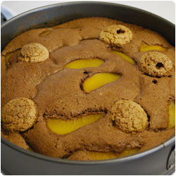 Chocolate Peach and Amaretti Cake - International Cooking Blog