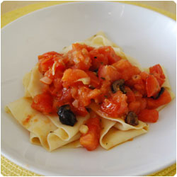 fresh tomato pappardelle - internatiolnal cooking blog