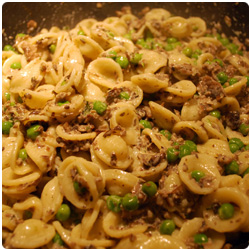 Pasta mushrooms and Peas - The International Cooking Blog