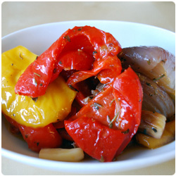 The International Cooking Blog - pizza red peppers black olives