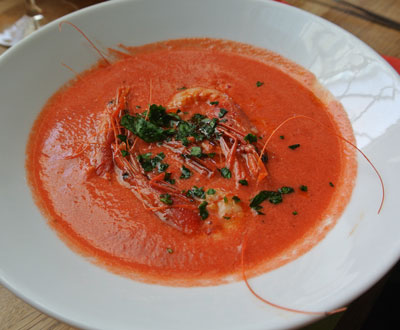 Watermelon Gazpacho with Shrimp - Cooking with Enrica Rocca