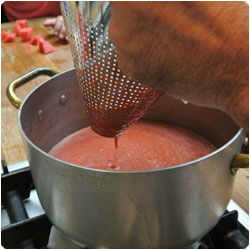 Watermelon Gazpacho with Shrimp - Cooking with Enrica Rocca